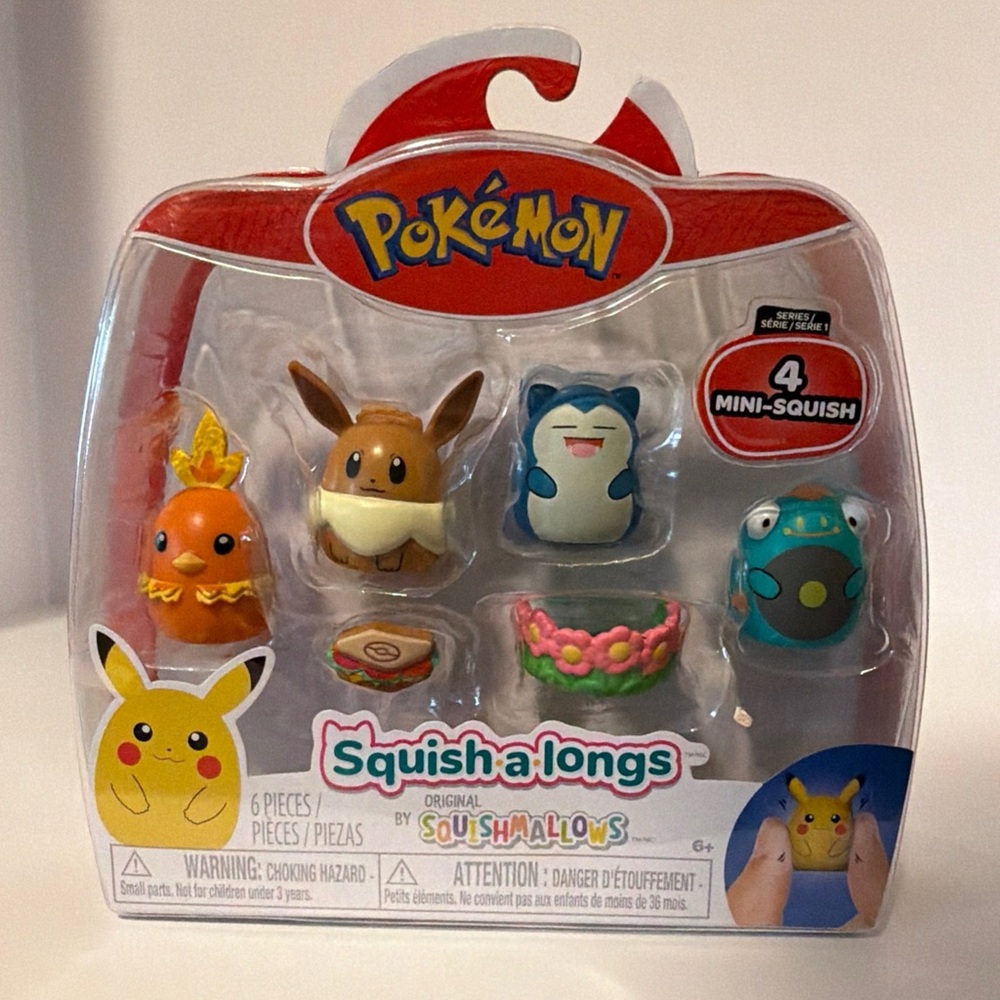 NEW in Box - POKEMON Squish-a-longs Mini Squish Set